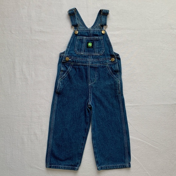 John Deere Other - 2019 John Deere Logo Tractor Country Farmer Boy 100% Cotton Denim Overalls 3T